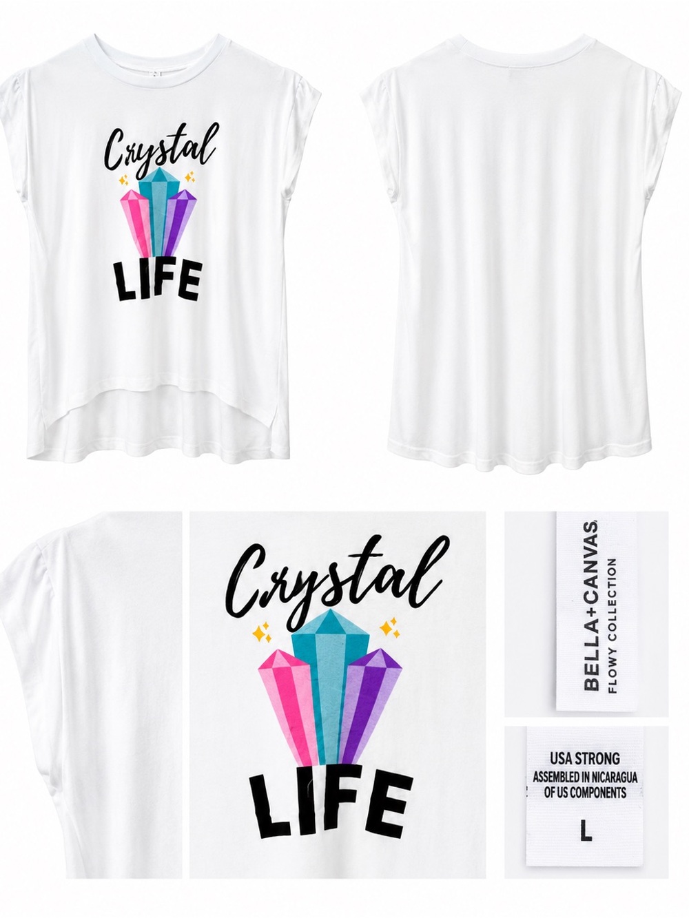 🔮 Crystal Life Graphic Tee – Size Large – NWT